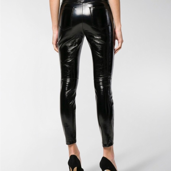 Alexander Wang Blk patent leather pants w/chrome buttons New/Never worn. Size10 - Picture 7 of 8